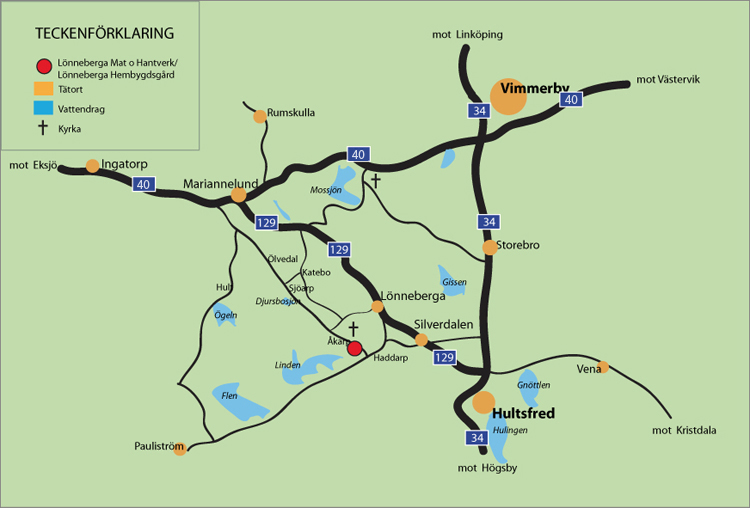 Karta till Lönneberga Hembygdsgård
